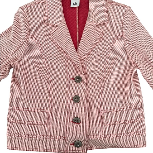 CAbi #5301 Amelia Jacket Soft Spring Button Blazer Strawberry Print Medium - Picture 4 of 7